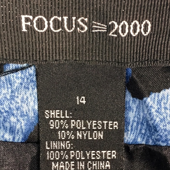 Focus 2000 Blue Animal Print Ruffle Zip Up Jacket - Picture 6 of 8